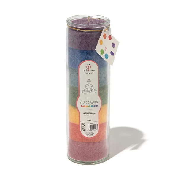 Vela 7 Chakras, en vaso de cristal