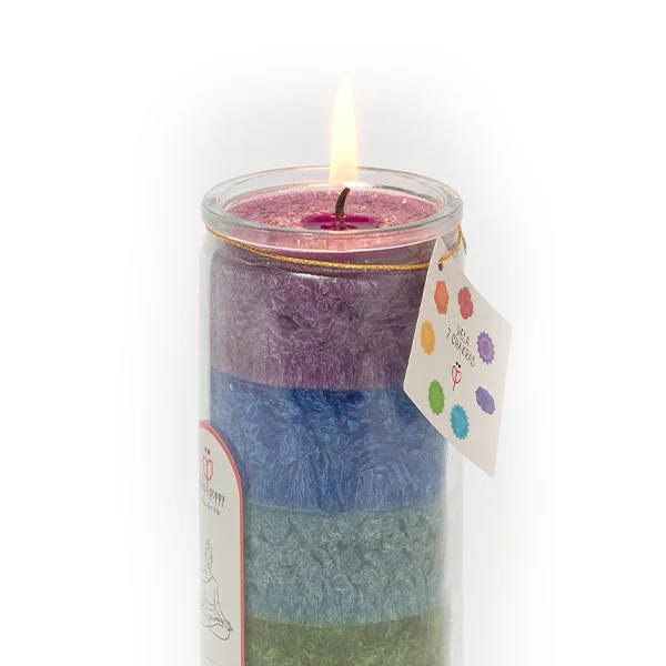 Vela 7 Chakras en vaso de cristal, foto 3 de 3